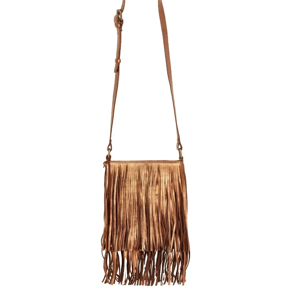 Idyllwind Womens Camarillo Metallic Fringe Suede Crossbody Bag Western Rodeo NEW - Picture 2 of 14